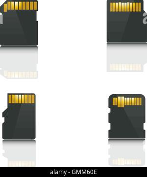 Ensemble carte mémoire, illustration vectorielle. Illustration de Vecteur