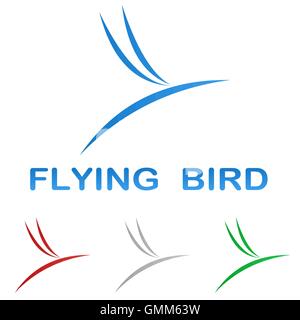 Conception de logo oiseau volant stylisé Illustration de Vecteur
