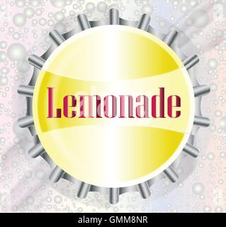 Capsule de bouteille de limonade avec bulles Illustration de Vecteur