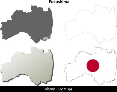 Jeu de carte muette de Fukushima Illustration de Vecteur