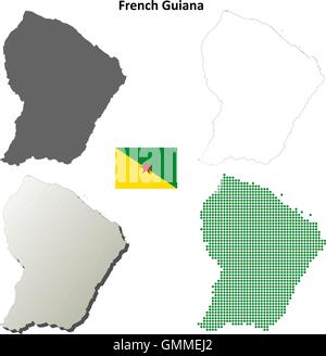 Guyane carte contour défini Illustration de Vecteur