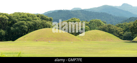 Gyeongju, Corée du Sud - le 17 août 2016 : tumulus situé à Gyeongju, Corée du Sud. Le tombeau a été pour le roi du royaume de Silla Banque D'Images