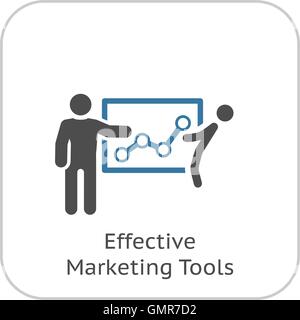 Outils de marketing efficace Icône. Modèle plat. Illustration de Vecteur