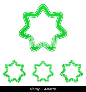 Ligne verte star logo design set Illustration de Vecteur