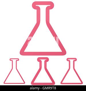 Ligne rouge logo design set de chimie Illustration de Vecteur