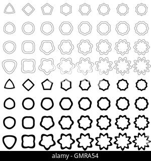 Polygone courbe noir collection Illustration de Vecteur