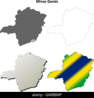 Minas Gerais carte muette set Illustration de Vecteur