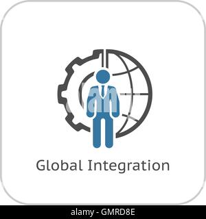 L'icône de l'intégration mondiale. Modèle plat. Illustration de Vecteur