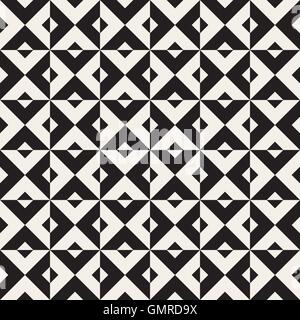 Seamless Vector carré noir et blanc motif blocs géométriques Triangle Illustration de Vecteur