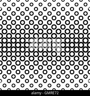 La répétition horizontale noir blanc motif de cercles Illustration de Vecteur
