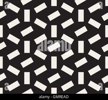 Seamless Vector minimaliste noir et blanc motif Rectangles Illustration de Vecteur