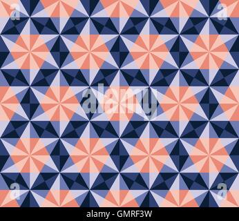 Seamless Vector Marine rose-Bleu Motif losange Triangles hexagonale Illustration de Vecteur