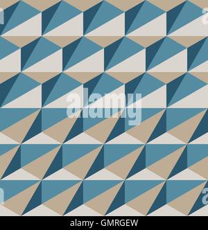 Seamless Vector Triangle géométrique des motifs de couleur marron bleu Illustration de Vecteur
