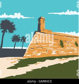 Fort Marion St Augustine WPA Illustration de Vecteur