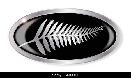 Bouton Silver Fern Nouvelle-Zélande Illustration de Vecteur