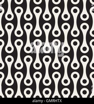 Seamless Vector Arc noir et blanc motif de lignes arrondies cercles connectés Illustration de Vecteur