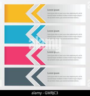 Bannière flèche jaune, bleu, couleur rose Illustration de Vecteur