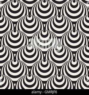 Seamless Vector des cercles concentriques en noir et blanc motif illusion optique Illustration de Vecteur