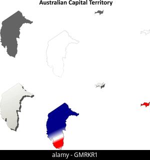 Territoire de la capitale australienne contour plan set Illustration de Vecteur