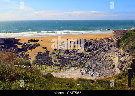 Woolacombe Bay sous Watersmeet Hotel Devon Banque D'Images