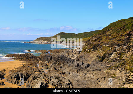 Woolacombe Bay sous Watersmeet Hotel Devon Banque D'Images