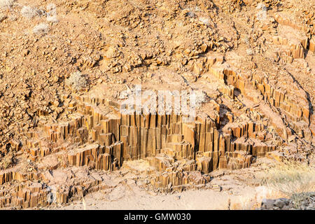 La vallée de tuyaux d'orgue, de la Namibie, près de Twyfelfontein, Damaraland Banque D'Images