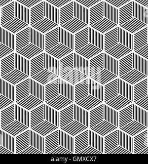 Modèle de cube transparent ligne hexagonal Illustration de Vecteur