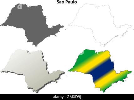 Sao Paulo carte muette set Illustration de Vecteur