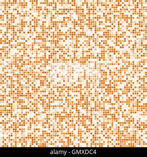 Arrière-plan de la mosaïque de pixels carrés orange Illustration de Vecteur