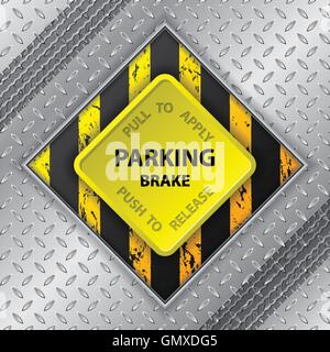 Brochure industrielle avec trace de pneu et le bouton de frein de parking Illustration de Vecteur