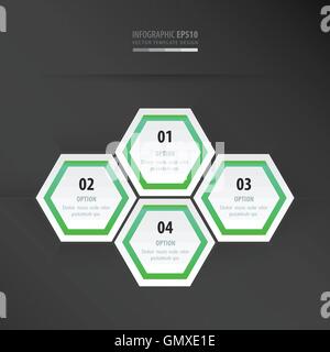 Présentation hexagonal vert néon Illustration de Vecteur