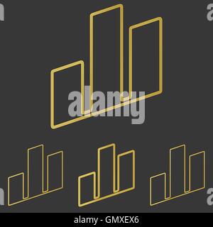 Offres et demandes d'or jeu de conception de logo Illustration de Vecteur