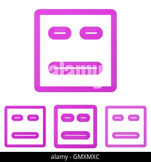 Ligne Magenta face logo design set Illustration de Vecteur