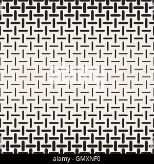 Noir et Blanc vecteur Lignes arrondies en demi-ton Dash Gradient Lattice motif géométrique Illustration de Vecteur