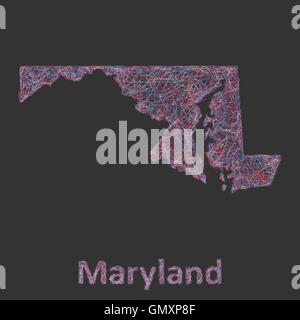 Maryland line art site Illustration de Vecteur