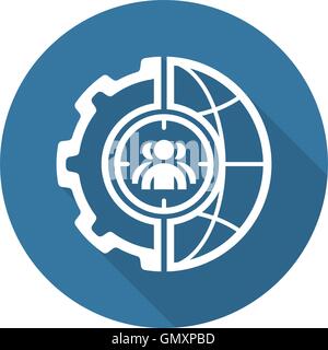 L'icône de ciblage global. Modèle plat. Illustration de Vecteur
