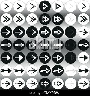 Arrow sign icon set vecteur modèle 49 Illustration de Vecteur