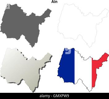 Ain, Rhône-Alpes description de l'ensemble de cartes Illustration de Vecteur