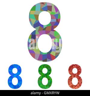 Mosaic font design set - numéro 8 Illustration de Vecteur