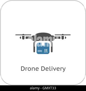 L'icône de livraison de drones. Modèle plat. Illustration de Vecteur