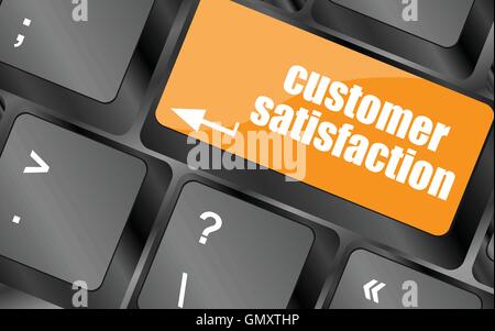 La satisfaction client mot clé sur clavier d'ordinateur, vector illustration Illustration de Vecteur