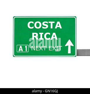 COSTA RICA road sign isolated on white Banque D'Images
