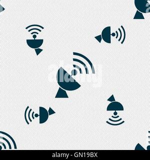 L'icône d'antenne satellite signe. Motif géométrique transparente avec la texture. Vector Illustration de Vecteur