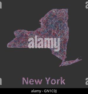 New York state line art site Illustration de Vecteur