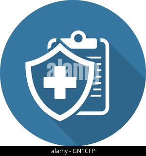 L'icône de l'assurance médicale. Modèle plat. Illustration de Vecteur
