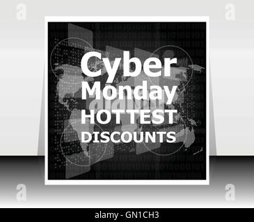 Vente Cyber Monday. Super vente design de bannières. Cyber lundi des réductions. Vector illustration Illustration de Vecteur