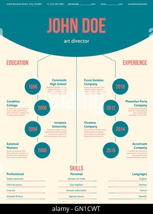 Modèle de cv cv moderne avec des couleurs fraîches Illustration de Vecteur