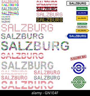 Texte Jeu de conception de Salzbourg Illustration de Vecteur