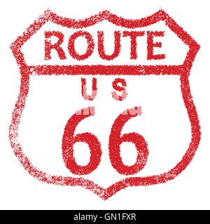 Timbre de route 66 Illustration de Vecteur