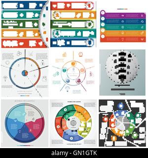 Infographies des modèles d'ensemble pour les entreprises processus cyclique conceptuel sur 5 positions Illustration de Vecteur